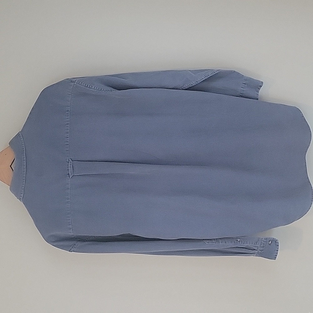 Pendleton Ribbed Blue Casual Button Down Shirt 10… - image 5